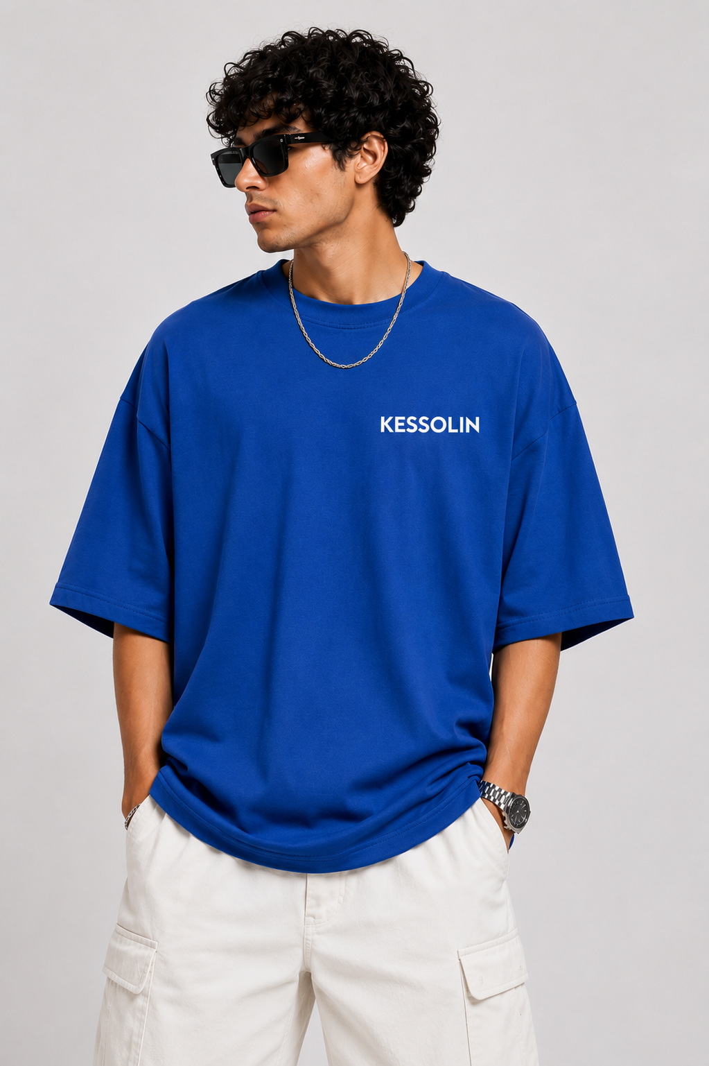Kessolin Serpent Oversized T-Shirt – Royal Blue