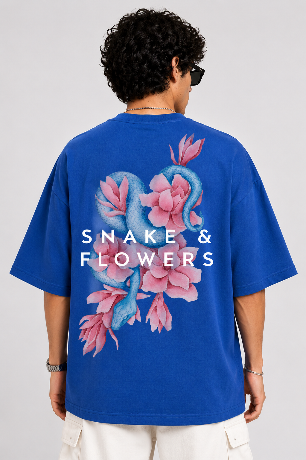 Kessolin Serpent Oversized T-Shirt – Royal Blue