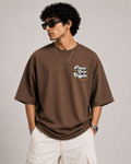 Kessolin Peace Love Coffee Oversized T-Shirt – Mocha Brown